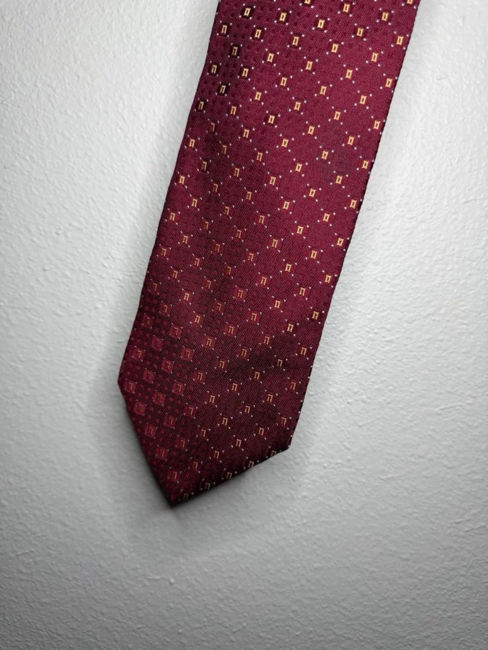 Burberry Burgundy Geometric Silk Tie
